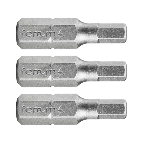 Fortum behajtóhegy HEX, 3 db, S2 acél; H 6×25mm, bliszteren (4741508)