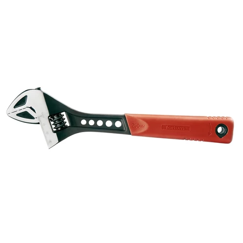 Fortum villáskulcs állítható, FP sorozat, 61CrV5, gumírozott markolat; 250mm/10", foszfátozott (4770110)