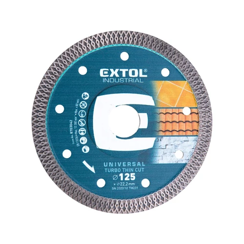 Extol Premium gyémántvágó, ipari korong, TURBO, extra vékony vágás: 1,8mm vastagság; 150×22,2mm, száraz és vizes vágásra (8703043)