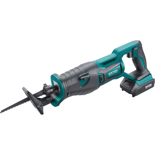 EXTOL INDUSTRIAL akkus szablyafűrészgép, Share20V, Li-ion, 1db akku, 1db töltő, 2000 mAh, 0-3000 ford/perc (8791820)
