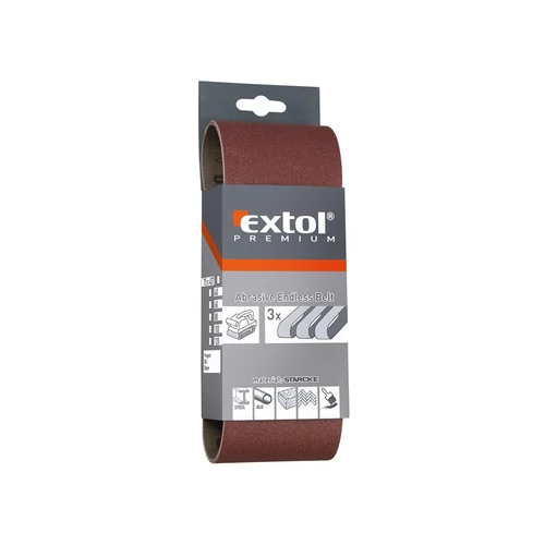Extol Premium csiszolószalag klt. 75×457mm 3 db P60 (8803506)