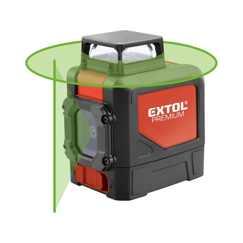 Extol Premium automatikus lézeres vízszintező, ZÖLD, 1D1V (1×360°+1V) pontosság: 0,3mm/1m, 1/4" menet (8823307)