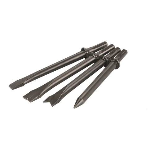 Pneumatikus levegős vésőgéphez univerzális vésőszár készlet 4db-os, befogás: hatszög 10mm 3/8" (8865022A)