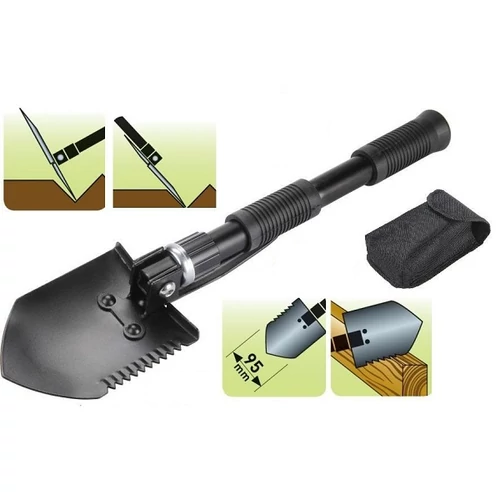 EXTOL ÖSSZECSUKHATÓ ÁSÓ 3 funkciós gyalogsági ásó fűrész kapa + ÖVTOK  8877030