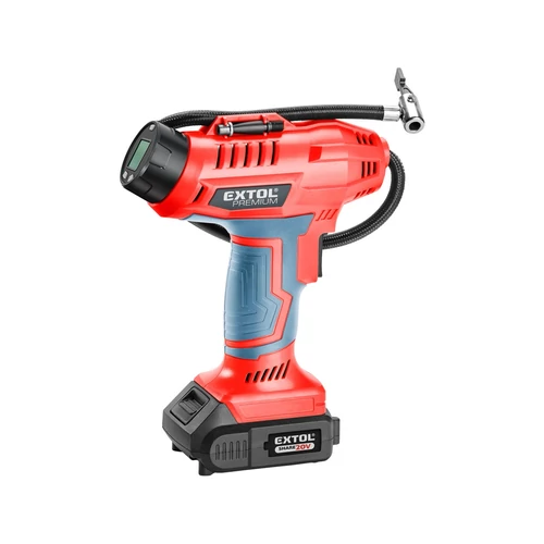 Extol Premium akkus légkompresszor, Share20V, 20V, Li-ion, 1 db akku, 1 db töltő (8891874)