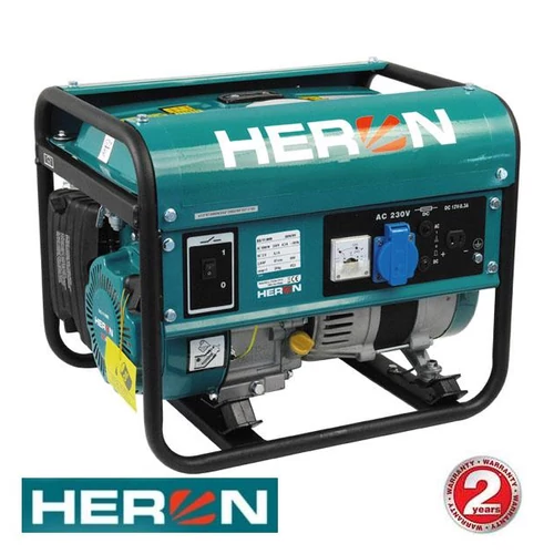 HERON benzinmotoros áramfejlesztő aggregátor AC:230V~50 Hz DC:12V 1.1kVA egyfázisú EG IMR-i13122 (8896109)