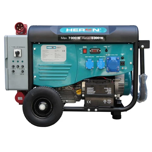HERON 421 GREY +; háromfázisú hálózatba köthető 1 fázisú; 6,8 kVA-es vészhelyzeti áramfejlesztő, kommunikációs egységgel (8896421-AU6)