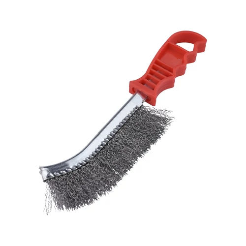 Extol Craft drótkefe hajlított, műanyag nyél; acél, 24cm, 30mm szálhossz (960017)