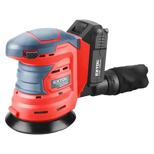 EXTOL PREMIUM akkus excentrikus csiszoló, Share20V, 20V, Li-ion, 1db akku, 1db töltő, 2Ah (8891846)