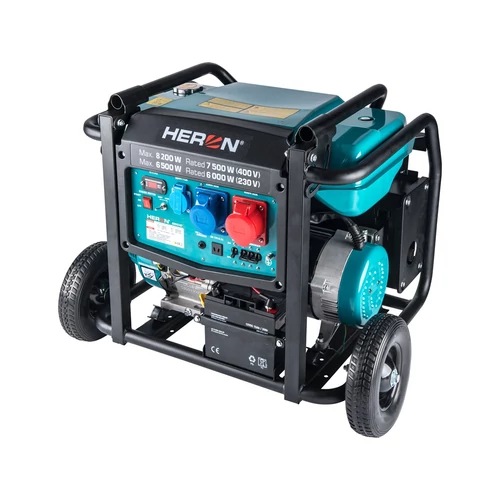 Heron háromfázisú benzinmotoros áramfejlesztő 8kW, dróntöltő aggregátor, agregátor  8000 VA, 400/230 V, hordozható (8896147)
