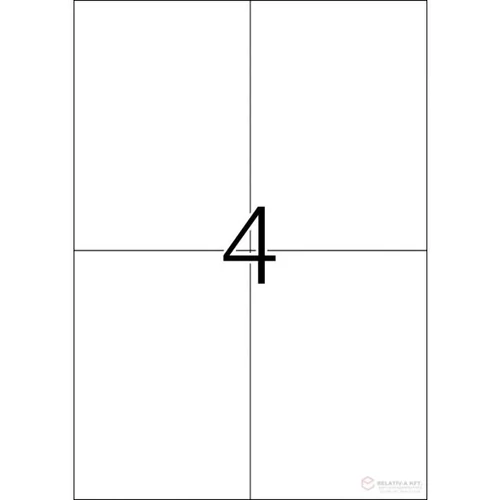 Prémium matrica etikett, univerzális, 105x148 mm, A/4-es 100 ív x 4db etikett, 400 etikett/csomag (LCV11376)