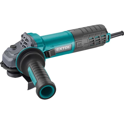 Extol Industrial 125 mm kefementes sarokcsiszoló 1550 W teljesítménnyel, szabályozható fordulatszámmal és rezgéscsillapított fogantyúval.