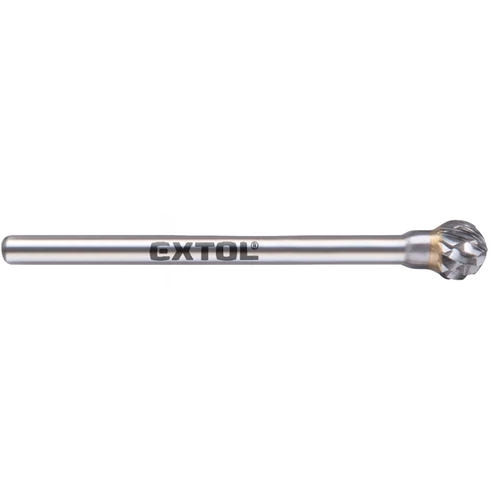 Extol Industrial mini keményfém turbómaró (rotormaró), gömb alakú, átmérő 6mm, szár 3mm, keresztfogazás (8703833)