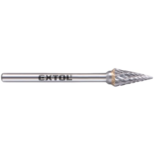 Extol Industrial mini keményfém turbómaró (rotormaró), kúpos, hegyes orrú, átmérő 6×13mm/szár 3mm, keresztfogazás (8703893)