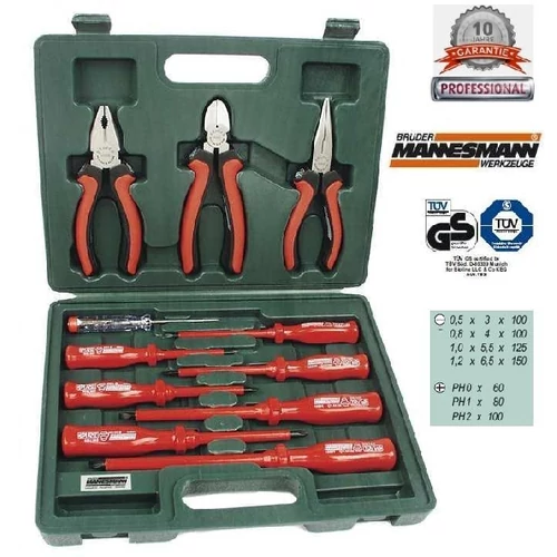 11db-os MANNESMANN 1000V VDE SZIGETELT CSAVARHÚZÓ FOGÓ SZERSZÁMKÉSZLET 11240 10év GARANCIA