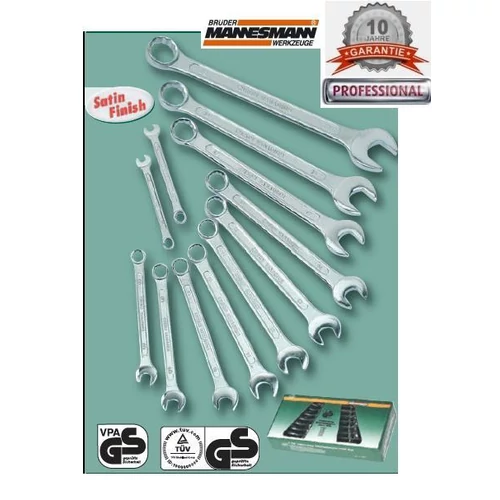 8db-os MANNESMANN PRO CROVA CSILLAG-VILLÁSKULCS KÉSZLET 8-19mm TÜV/DIN 10év GARANCIA