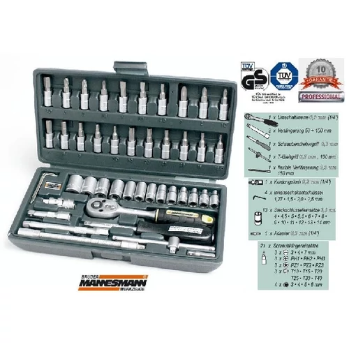 46db-os MANNESMANN CROVA RACSNIS DUGÓKULCS BIT FEJ KÉSZLET 1/4" 10év GARANCIA