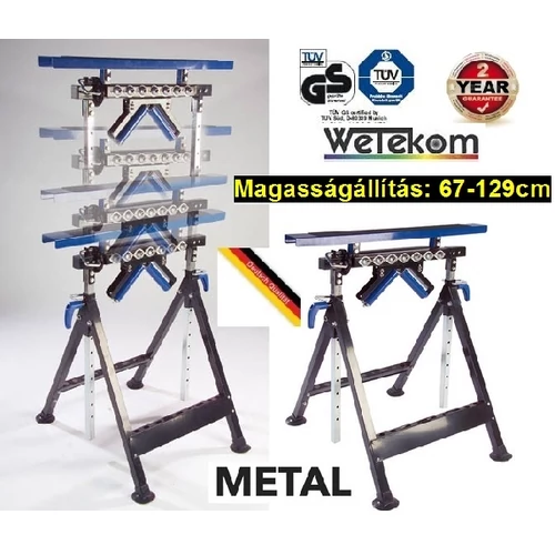 WETEKOM Pro MUNKAPAD SZERELŐ ÁLLVÁNY 200kg 67-129cm magasság állítás