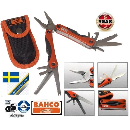 BAHCO MTT151 18 FUNKCIÓS MULTI FOGÓ ZSEB SZERSZÁM KÉSZLET gyöngyvászon tokkal 5év GARANCIA