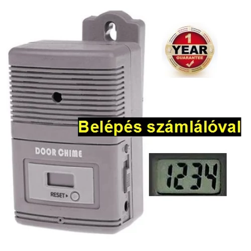 DIGITÁLIS BELÉPÉSJELZŐ LCD SZÁMLÁLÓVAL MOZGÁSÉRZÉKELŐ HANGOS RIASZTÓ 36x DALLAMCSENGŐ INFRARIASZTÓ AJTÓCSENGŐ 1év GARANCIA