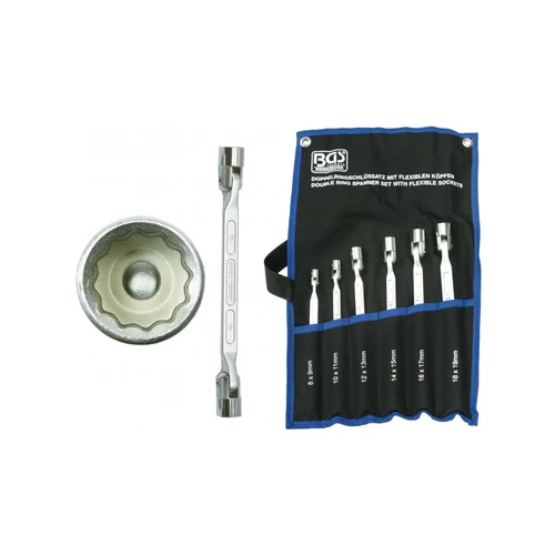 6 részes kettős csuklós dugókulcs készlet tartóban (BGS-1201)