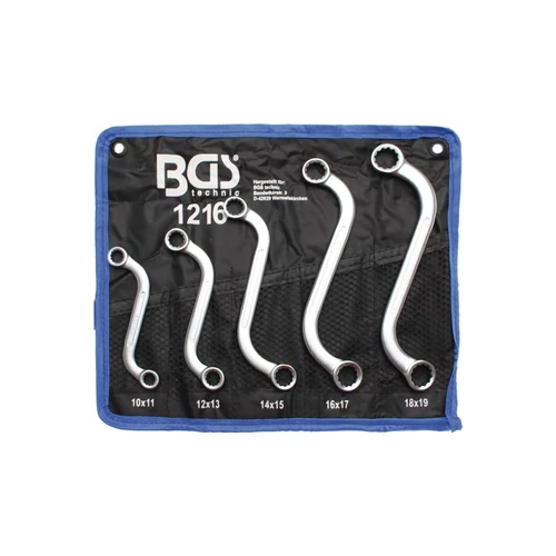 5 részes S-alakú csillagkulcs készlet 10x19 mm tartóban (BGS-1216)