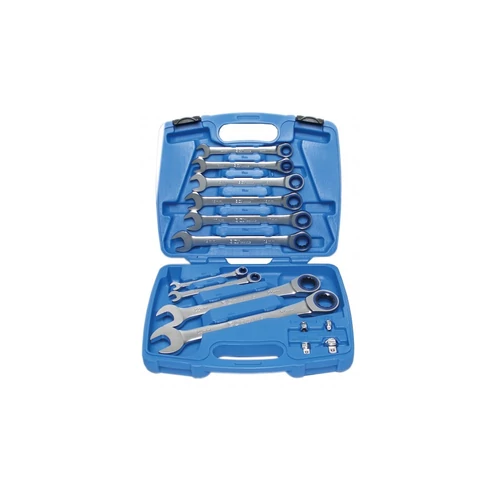 14 részes racsnis (72 fog) csillag-villás kulcs készlet, 8 - 24 mm műanyag dobozban (BGS-1598)