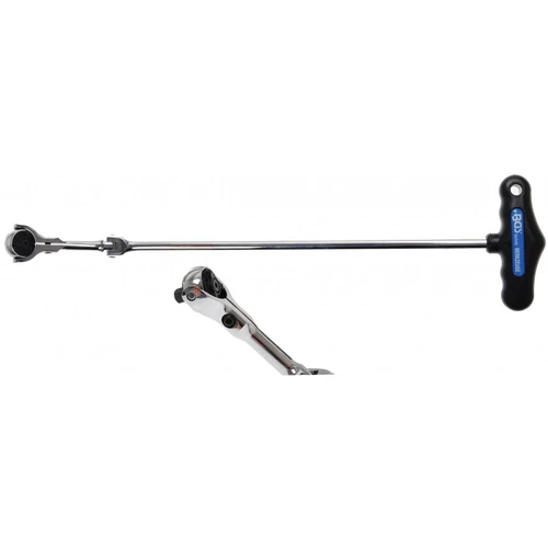 T-nyelű flexibilis forgatható fejű racsnis hajtószár 450 mm hosszú 1/4" (BGS-2126)