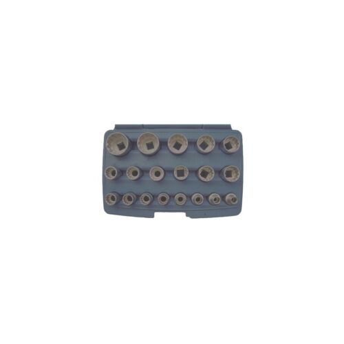 19 részes Gear-Lock  dugókulcs készlet 1/2" metrikus és coll méretek műanyag dobozban (BGS-2152)