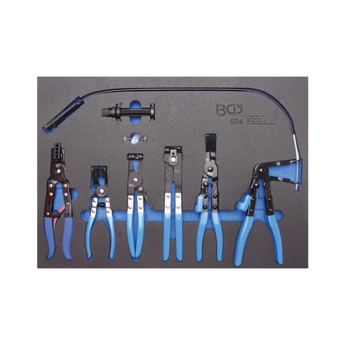 Csőbilincs fogókészlet szerszámrekeszben (BGS-504)