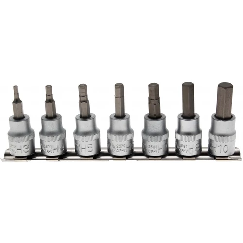 7 részes bit dugókulcs készlet, imbusz 3/8" sínen (BGS-5107)