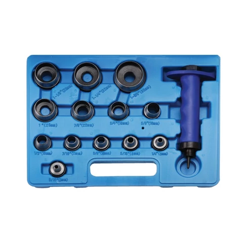 14 darabos Bőrlyukasztó -kiütő készlet 35 mm (BGS-566)