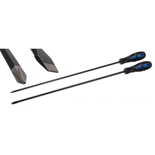 2 részes csavarhúzó készlet, Kereszt (6 mm széles) & PH2, extra hosszú 450 mm (BGS-730)