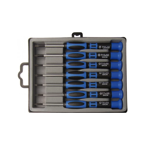 7 részes műszerész csavarhúzó készlet, T-torx (BGS-7967)