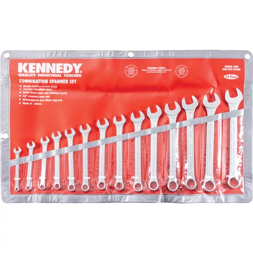 Kennedy professzionális ipari 6-19mm ipari csillag-villáskulcs készlet 14 db-os