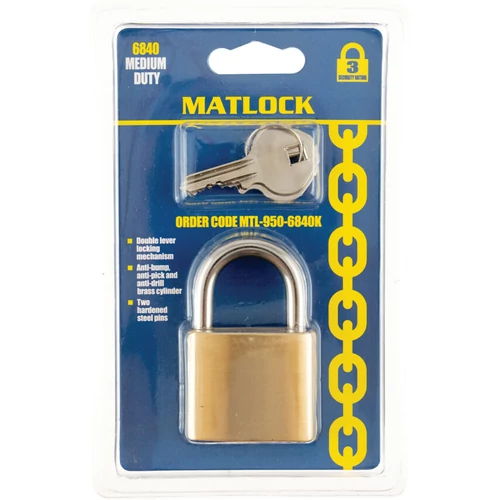 Matlock professzionális ipari 40mm keskeny sárgaréz lakat