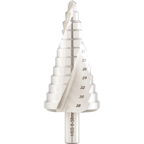 Sherwood professzionális ipari 6-38mm lépcsős fúró lemezfúró HSS csavar forgácskihordás