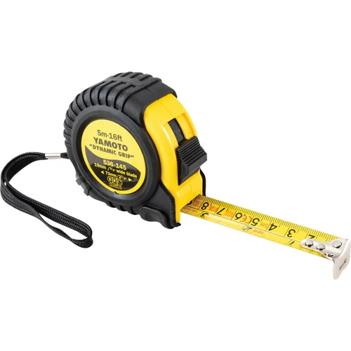 Yamoto professzionális ipari 19mm x 5m/16" szalagzáras mérőszalag gumírozott házban