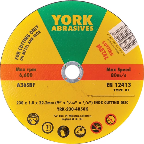York professzionális ipari 230x1.8mm A36SBF Inox vágókorong T41