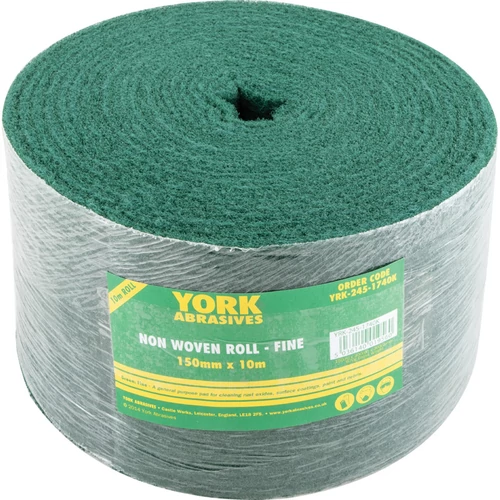 York professzionális ipari 150mm x 10m nem szövött rostalapú csiszolótekercs finom / zöld