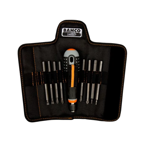 ERGO™ csavarhúzó cserélhető szárakkal, készlet, 8 db Hornyolt, Phillips, Pozidriv és TORX ® csavarokhoz (BE-8572)