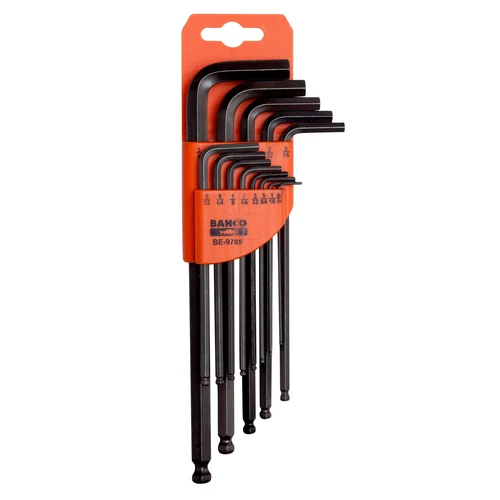 Offset ball end hexagon key set, inch, black finish (BE-9785)