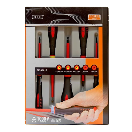 ERGO™ Insulated screwdriver set with SLIM blades, 5 pieces (BE-9881SL)