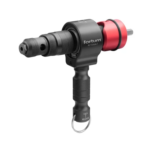 Fortum adapter klt. fúrógéphez, 2 az 1-ben, popszegecsekhez és POP-NUT szegecsanyákhoz, 15 db, FORTUM (4770667)