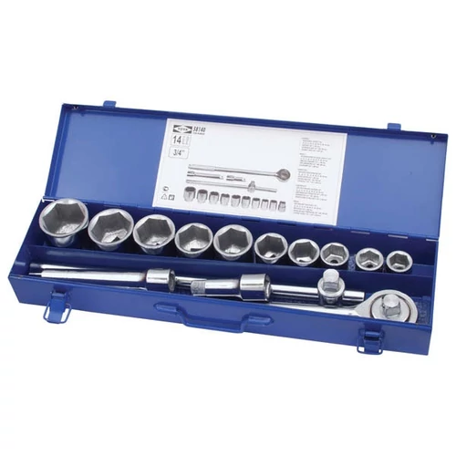 Extol MB nagy dugókulcs készlet 3/4" 14db 22-50mm CV. - (158140)