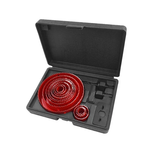 EXTOL PREMIUM körkivágó klt., 17 db-os, (19-22-25-32-38-44-51- 60-67-73-82-102-127mm) műanyag, fa, gipszkarton (8801605)