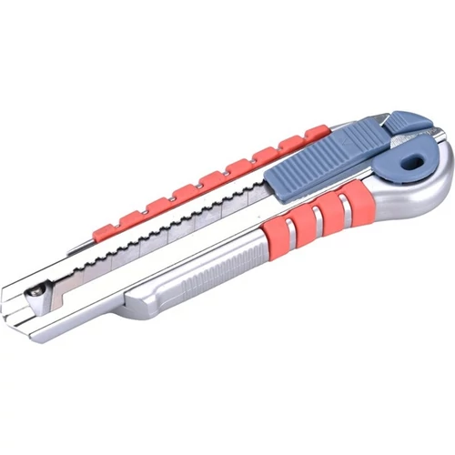 EXTOL PREMIUM tapétavágó kés, 18mm gum. nyél fémházas; öntöltős 3 pengével, pótpenge: 9123A (10db) 9134 (horgas törhető-5db) (8855015)