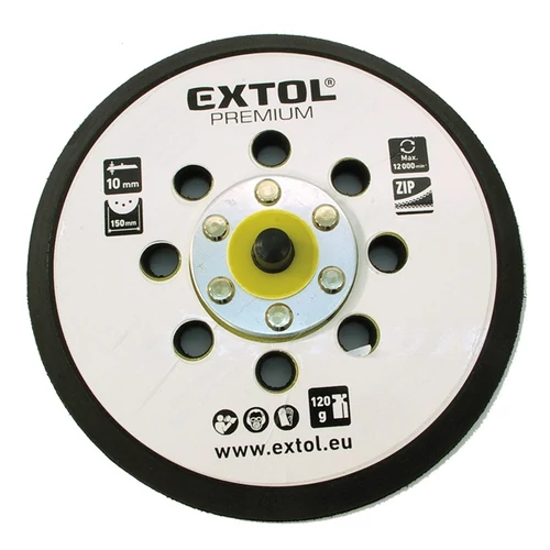 tartalék gumi talp 8865038 rotációs csiszológéphez, 6"/150mm, 8 db lyuk, tépőzáras, max. 12.000/perc, vastagság: 10mm - (8865038A)