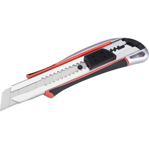 EXTOL PREMIUM univerzális vágó kés, autolock, fémházas, 25mm, fémházas, gumírozott (8855025)