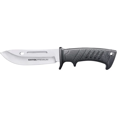 EXTOL PREMIUM vadász- és túrakés, 3CR13 rozsdamentes acél penge, műanyag nyél, nylon tok, teljes/penge hossz: 270mm/145mm (8855320)